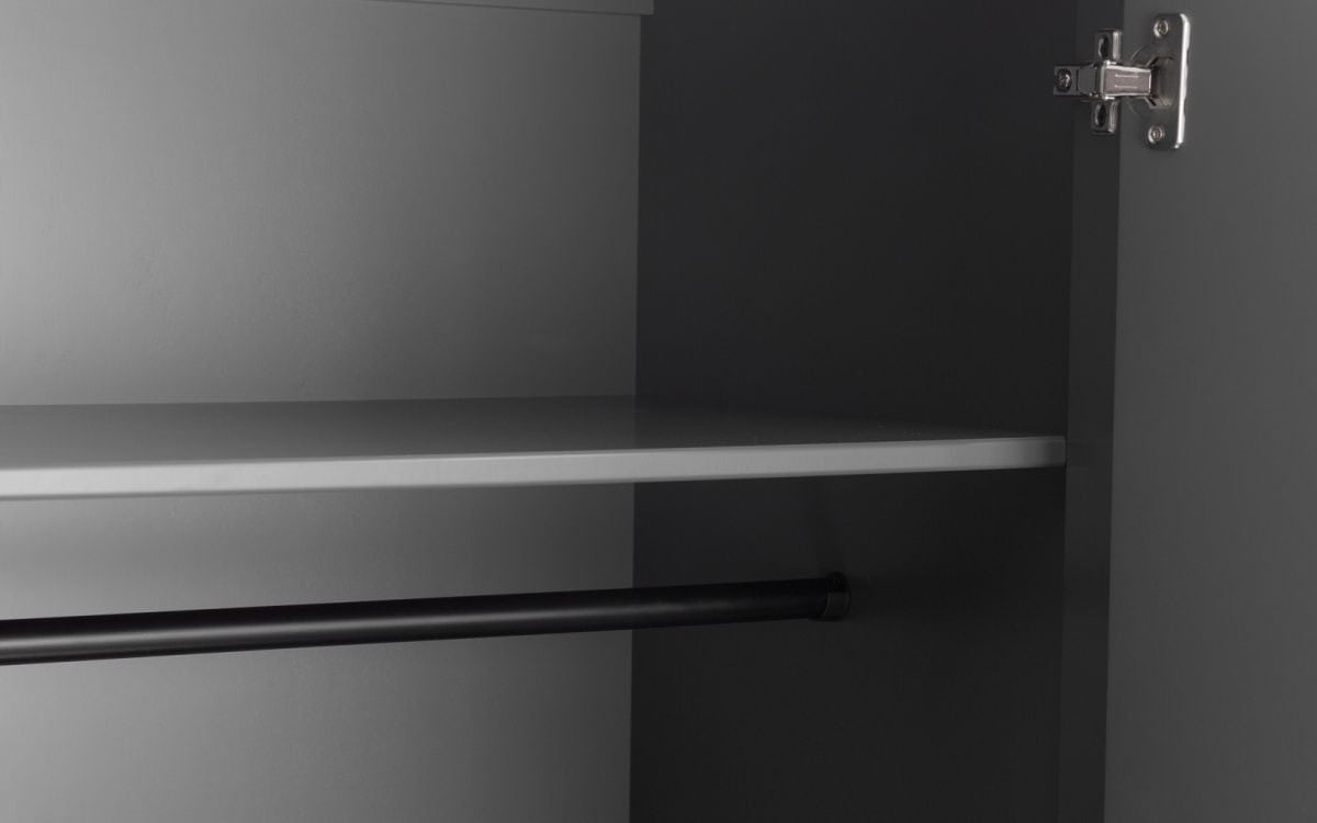 Bennett 2 Door 1 Drawer Wardrobe - Grey - Image 4