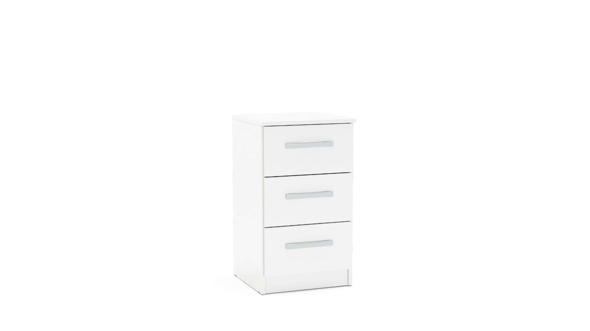 Lynx 3 Drawer Bedside - White | Buy Online | Beds.ie