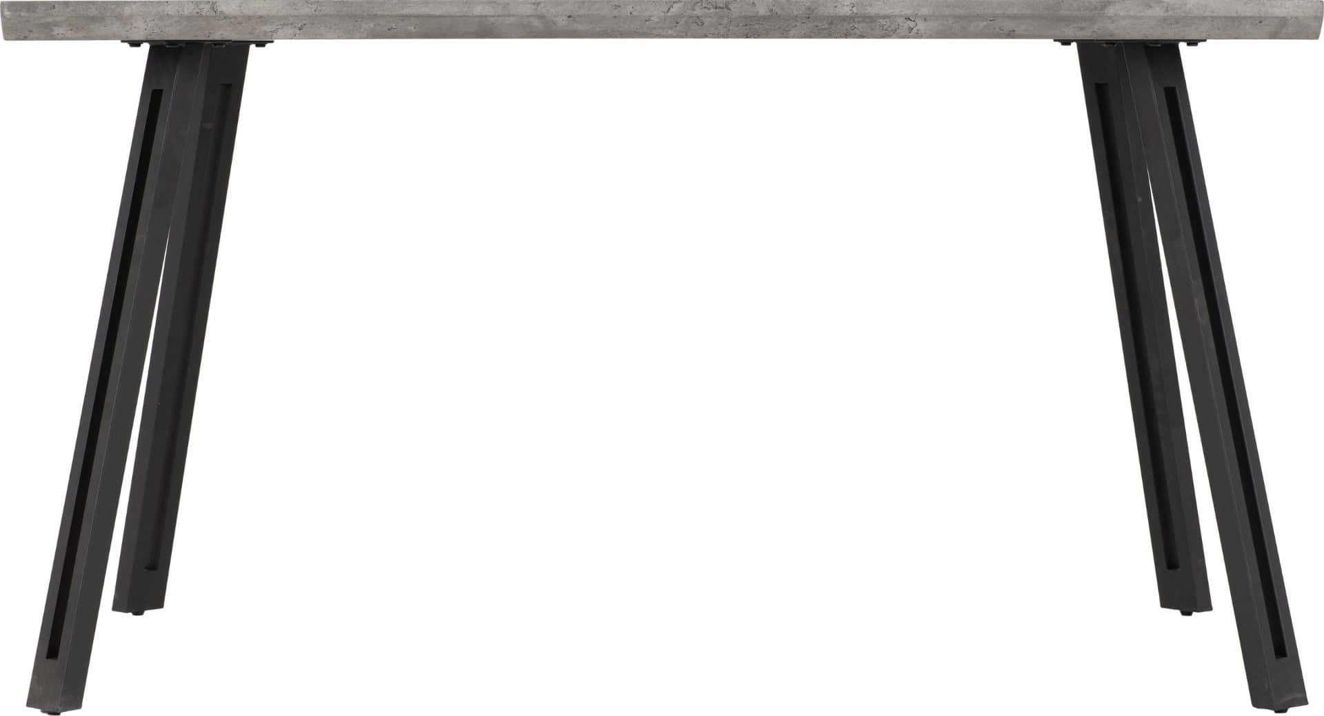 Quebec Wave Edge Dining Table - Concrete Effect/Black - Image 2