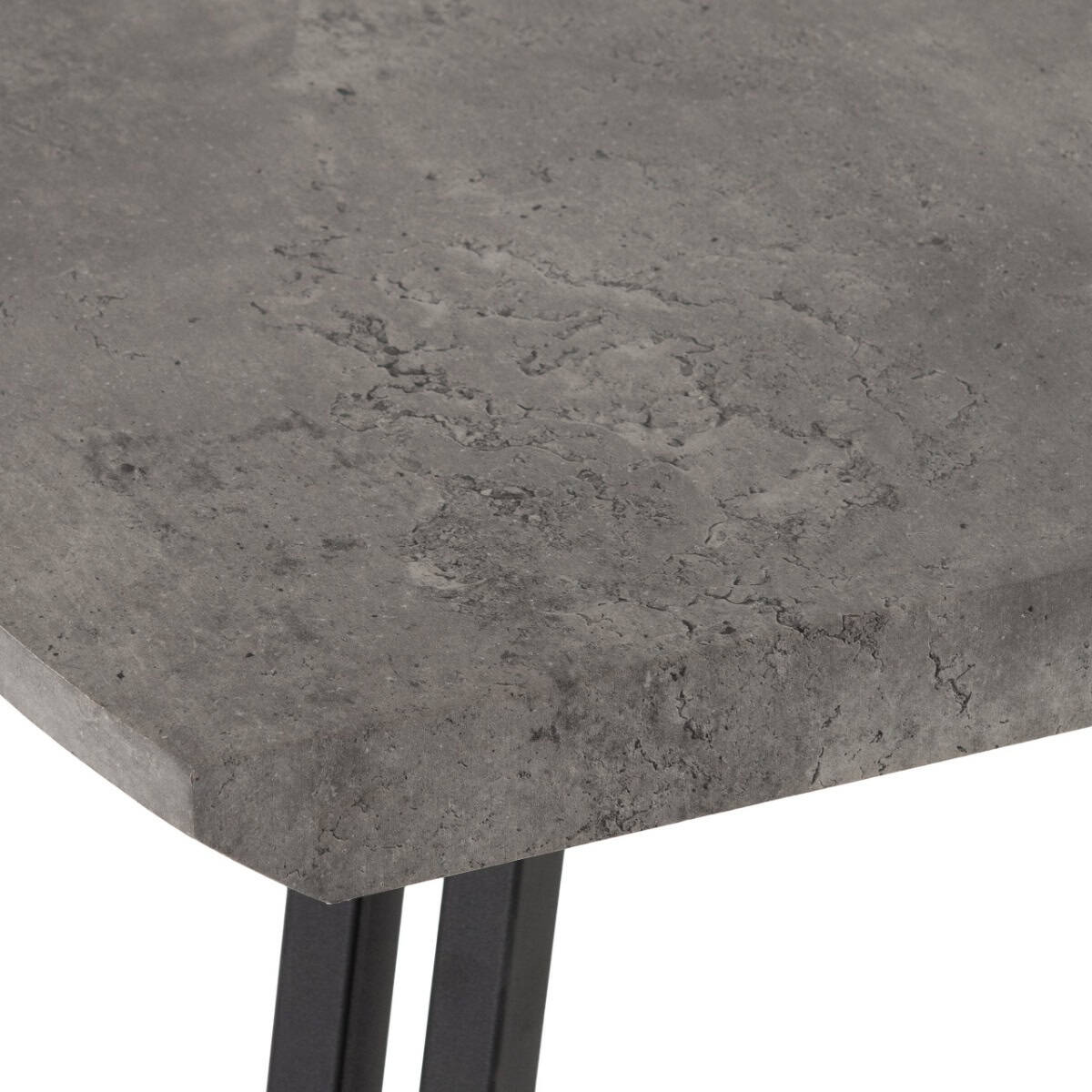 Quebec Wave Edge Dining Table - Concrete Effect/Black - Image 4