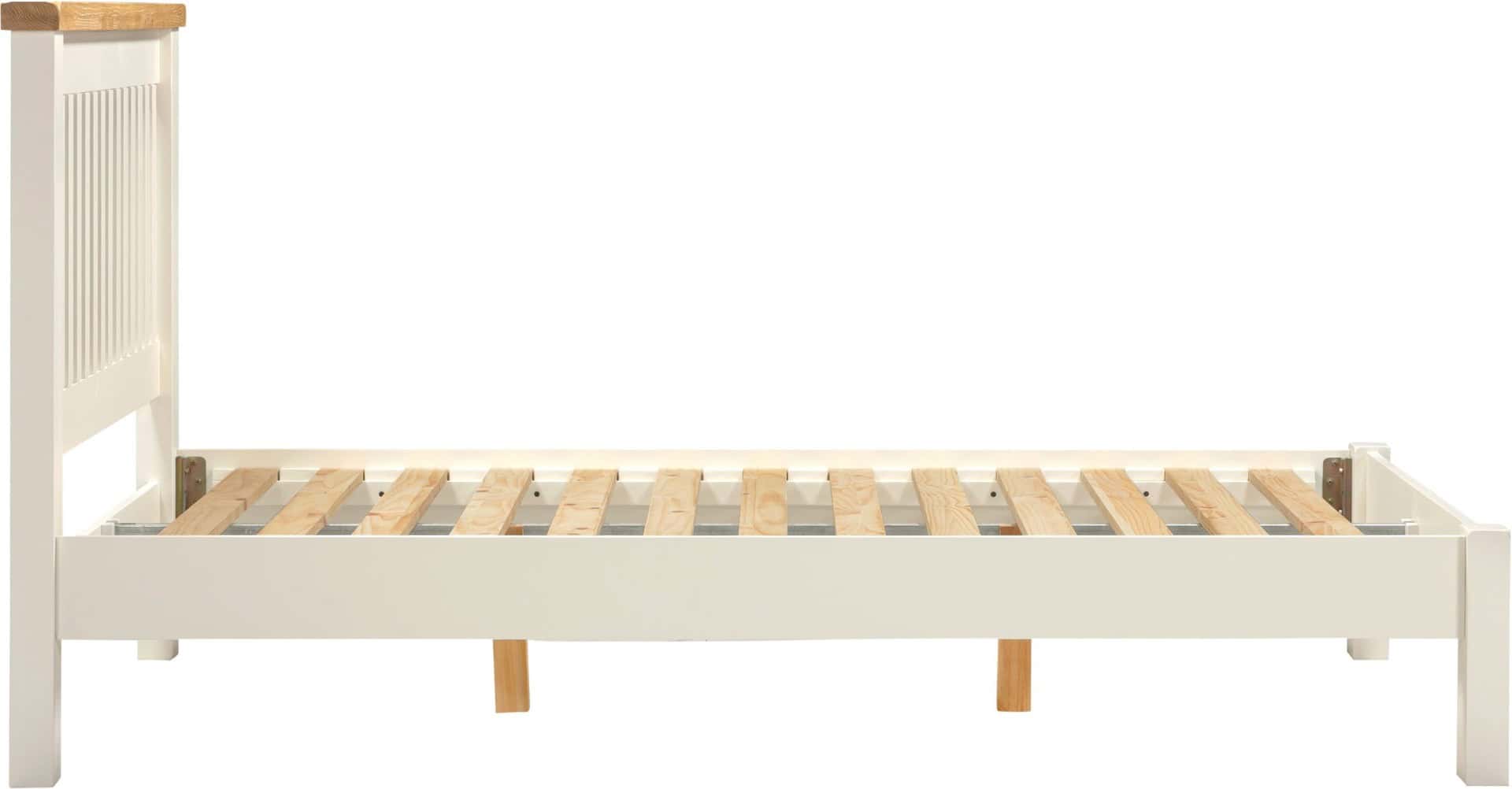 Windsor 4ft6 Low End Bedframe - Ivory & Oak - Image 3