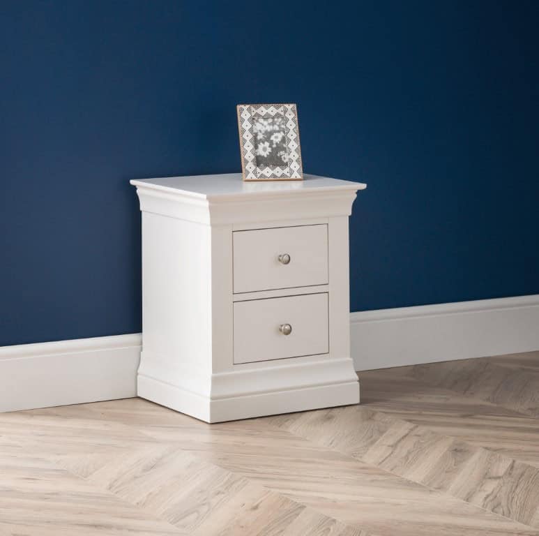 Rochelle 2 Drawer Bedside - White | Buy Online | Beds.ie