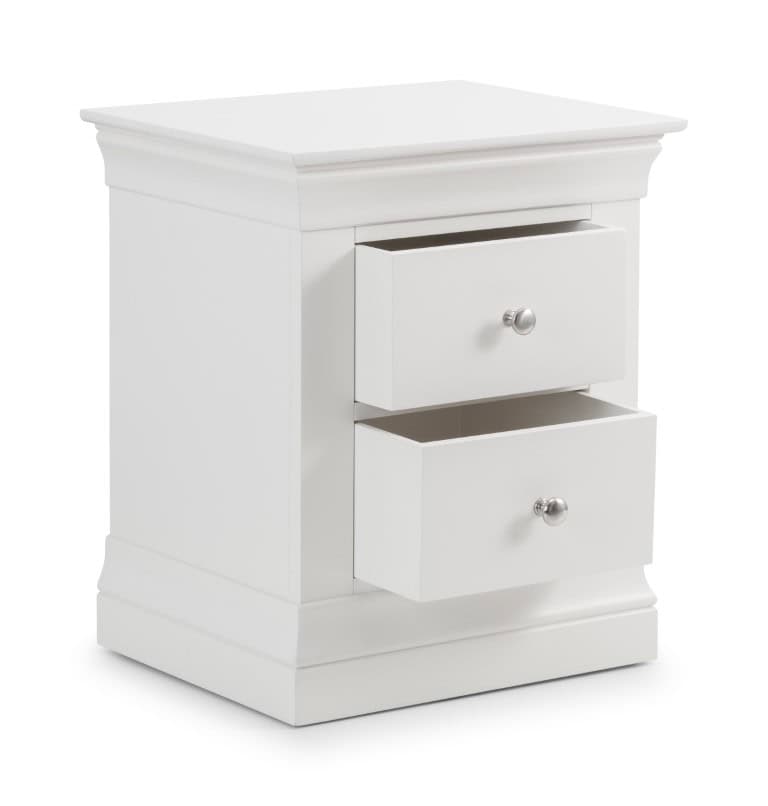 Rochelle 2 Drawer Bedside - White - Image 3