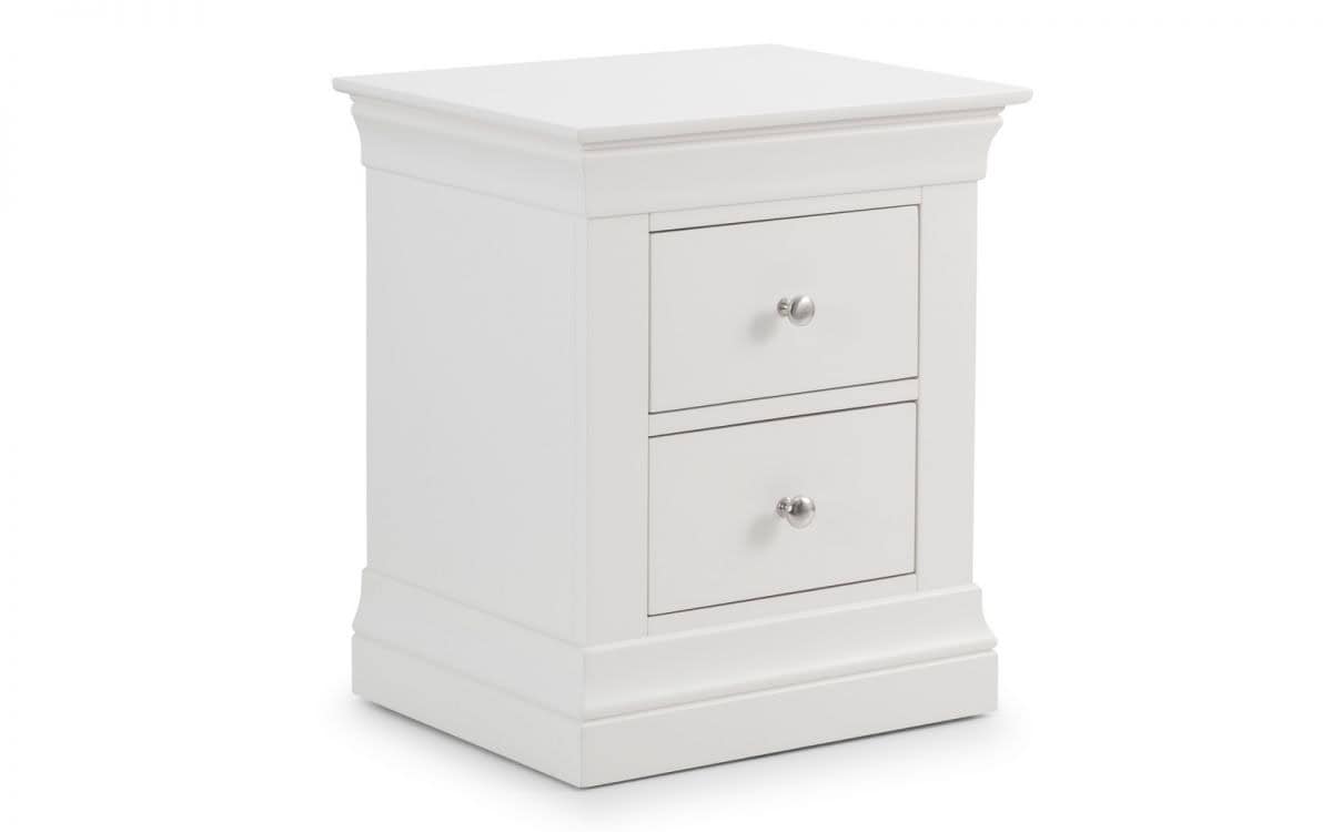 Rochelle 2 Drawer Bedside - White - Image 4