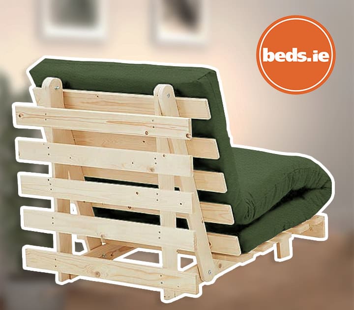 2ft6 Mito Futon Bed with Forest Green Mattress - Image 2