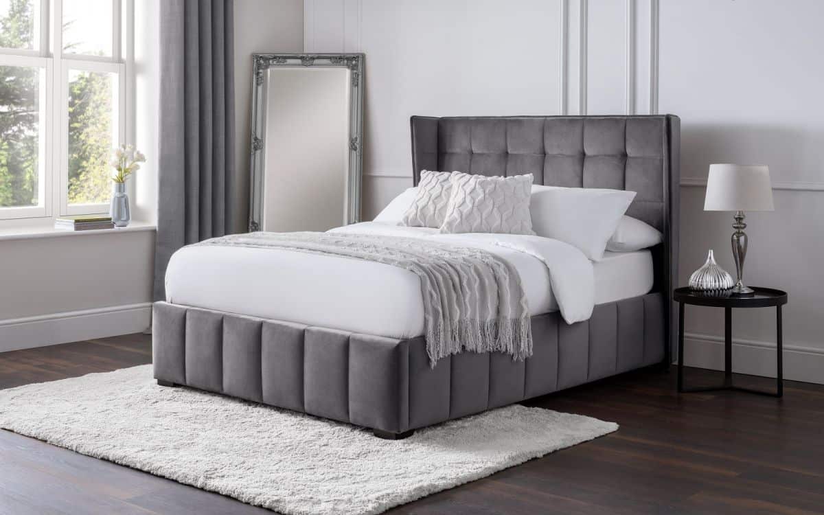 Belfort 4ft6 Bedframe - Grey Velvet | Buy Online | Beds.ie