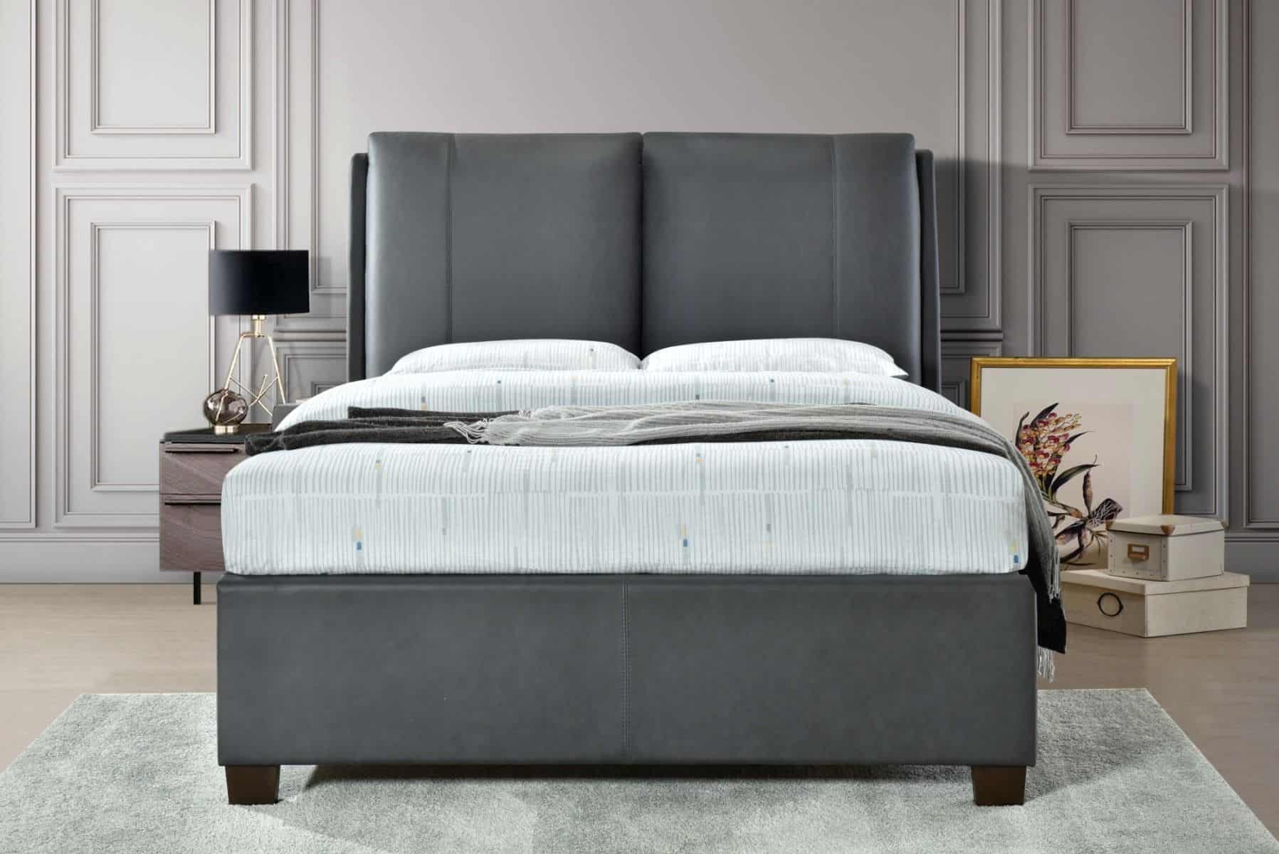 Flintshire 4ft6 Ashleigh Ottoman Bedframe - Grey - Image 3