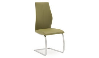 Elis Dining Chair (Pair) - Chrome Leg Olive | Buy Online | Beds.ie