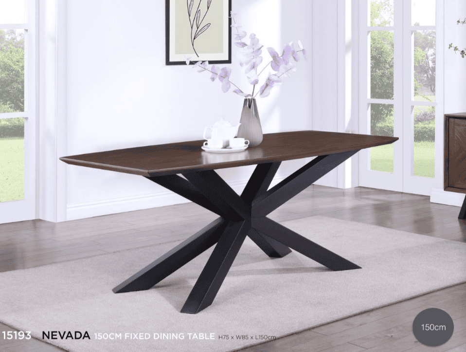 Nevada 150cm Dining Table - Dark Wood | Buy Online | Beds.ie