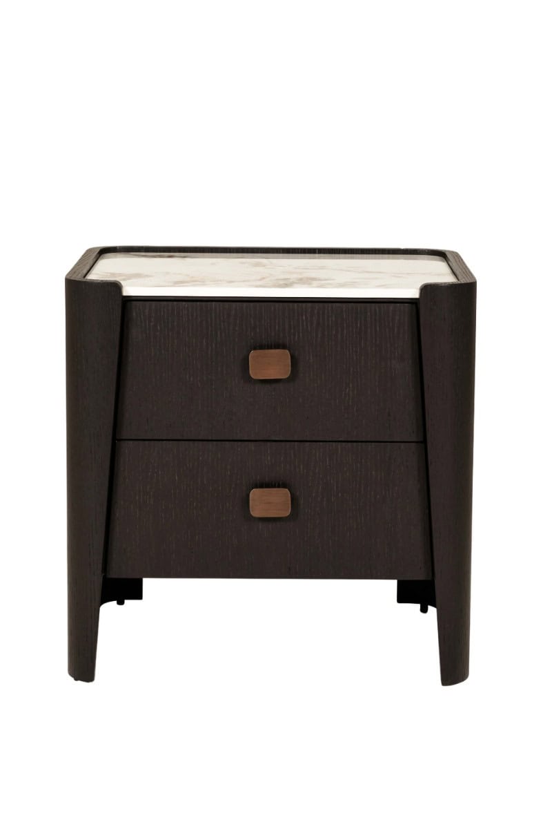 Rhodes 2 Drawer Bedside Table - Ebony - Image 2