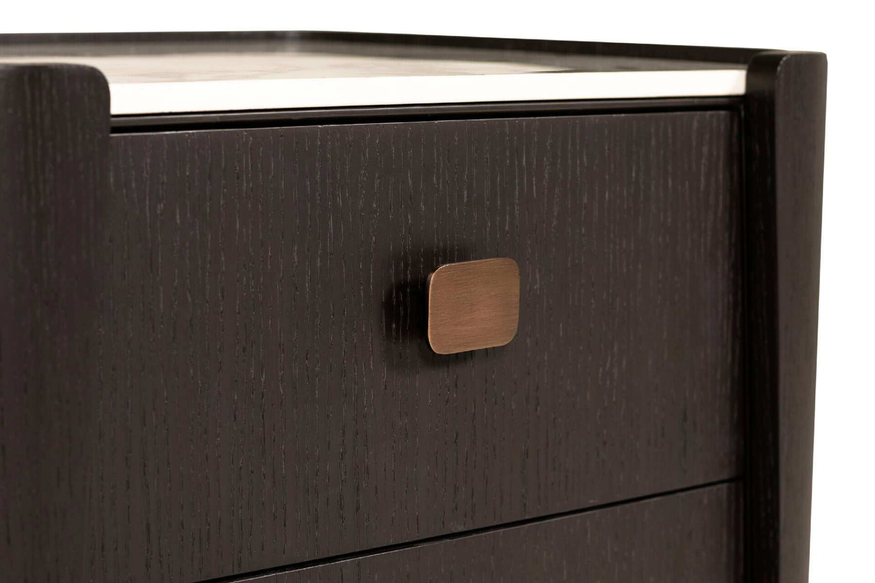 Rhodes 2 Drawer Bedside Table - Ebony - Image 7