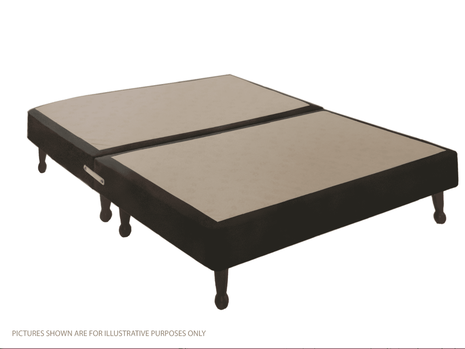 Apollo 4ft Velvet Dark Grey Shallow Divan Base on Legs - Image 2