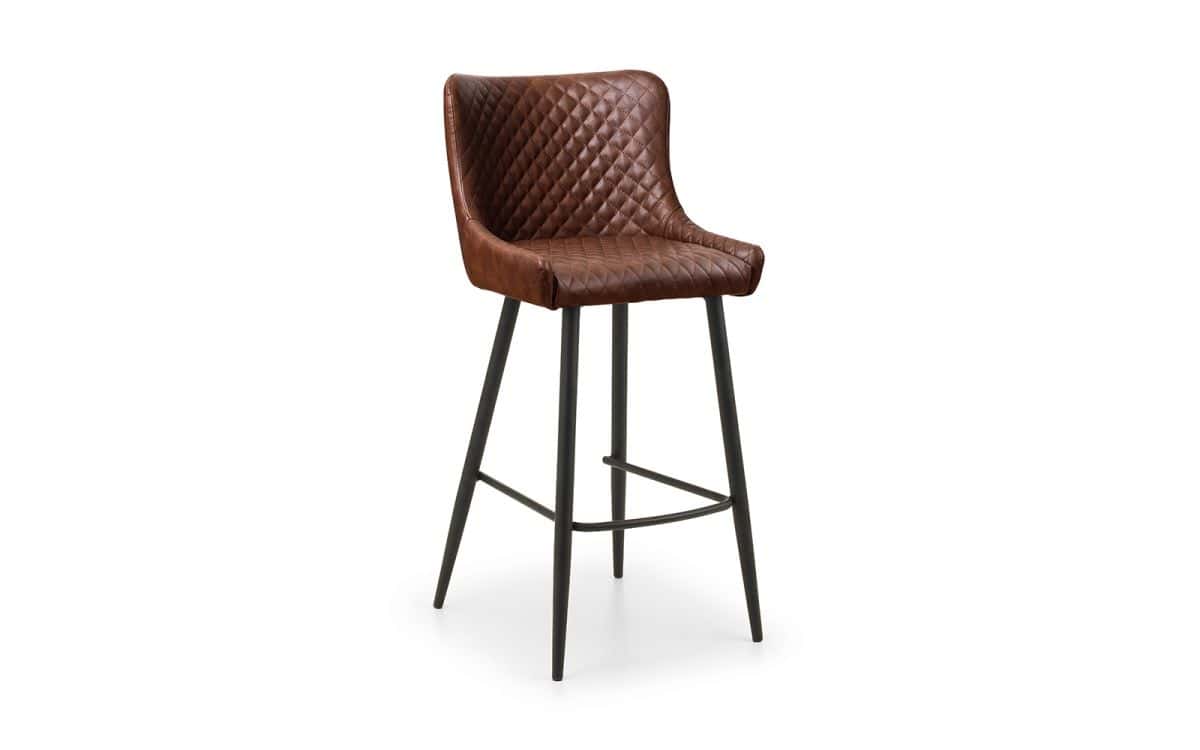 Watson Bar Stool - Brown Faux Leather - Image 2