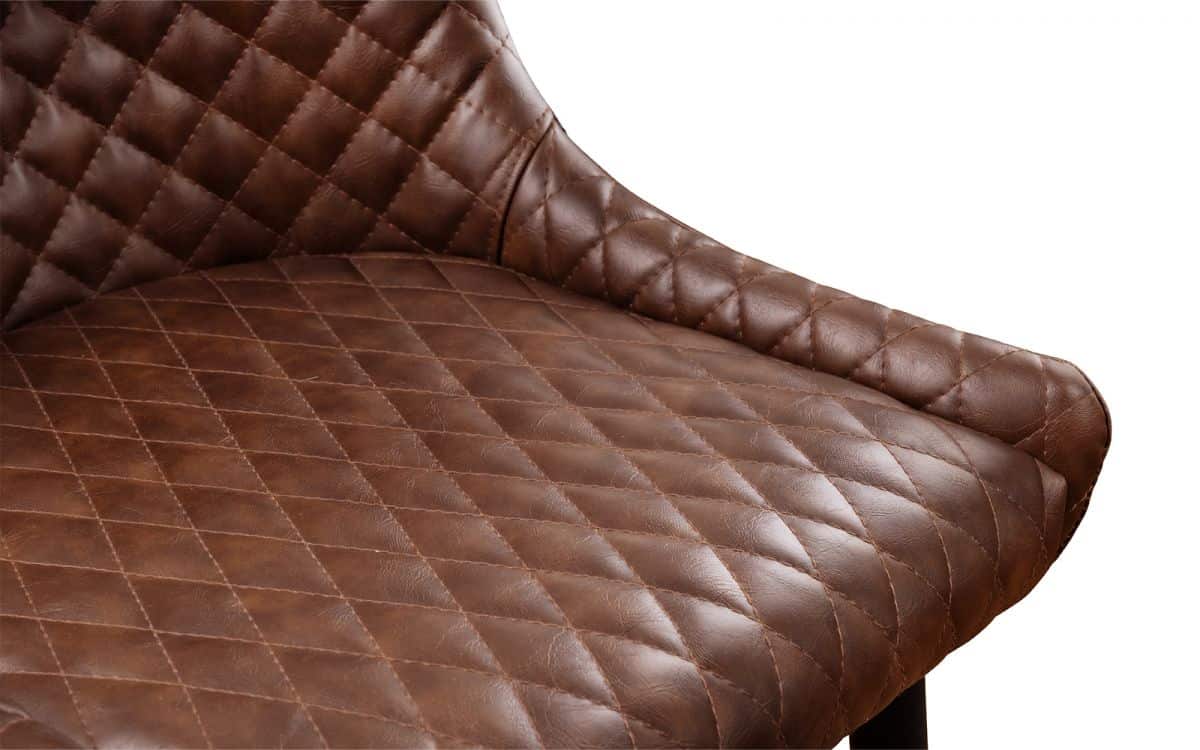 Watson Bar Stool - Brown Faux Leather - Image 5
