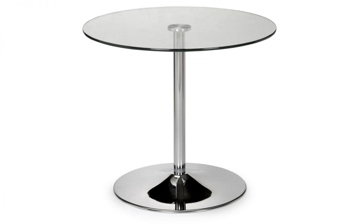 Sodo Glass Pedestal Table - Chrome | Buy Online | Beds.ie