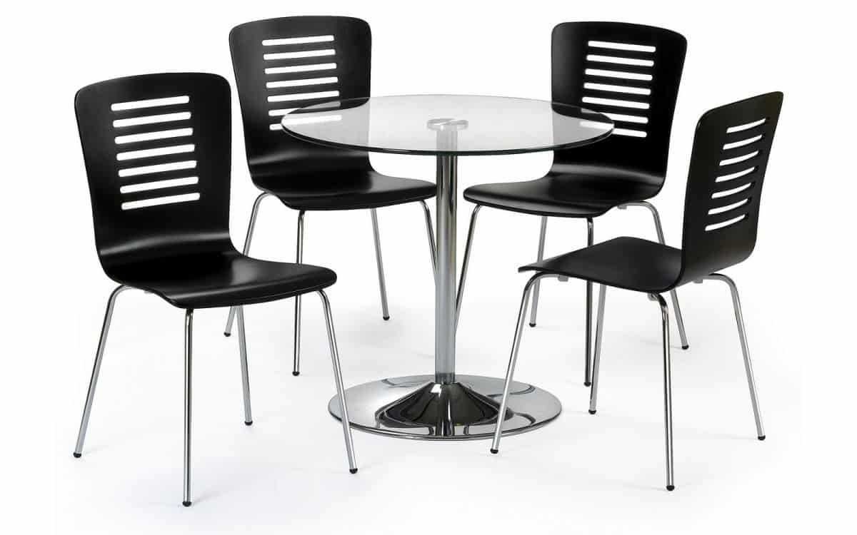 Sodo Glass Pedestal Table - Chrome - Image 2