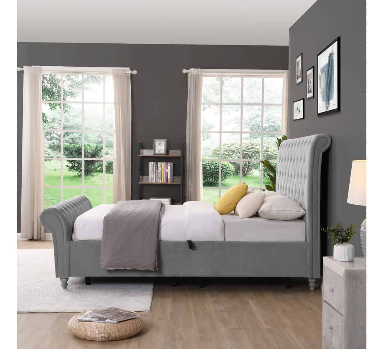 Kilkenny 4ft6 Ottoman Bedframe - Silver - Image 3