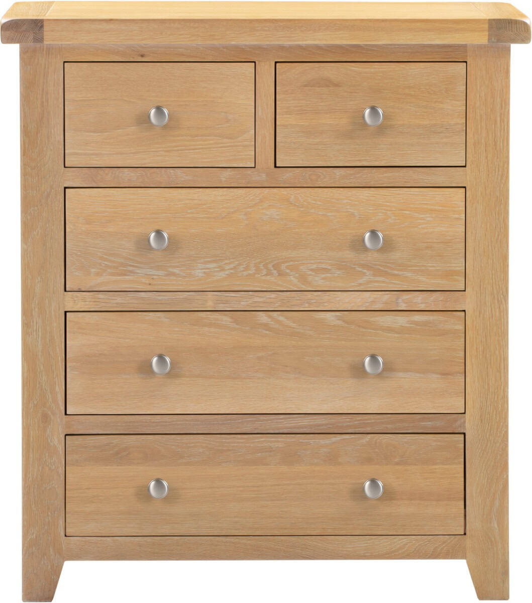 Windsor 3+2 Drawer Chest - Natural Oak - Image 2