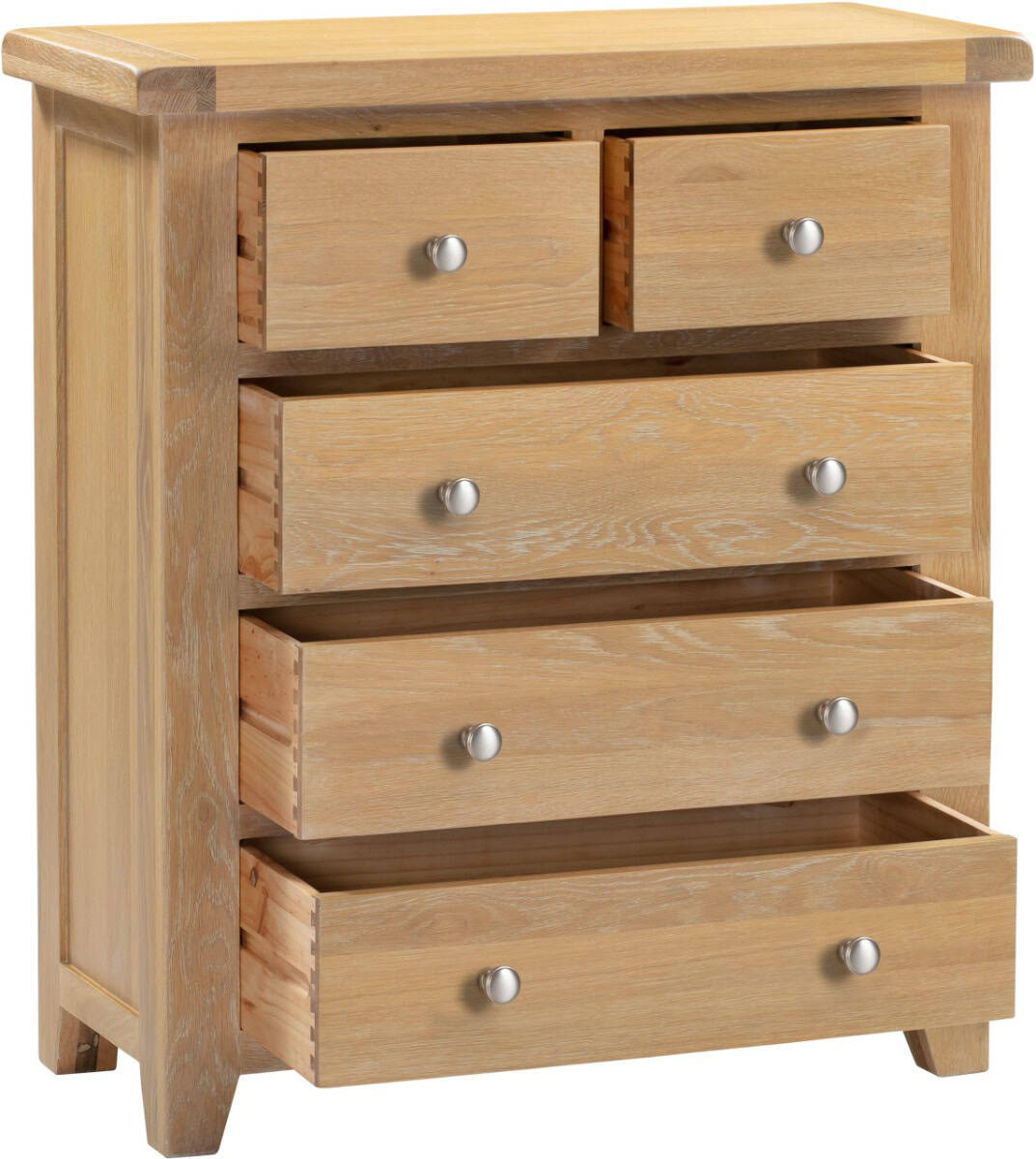Windsor 3+2 Drawer Chest - Natural Oak - Image 4