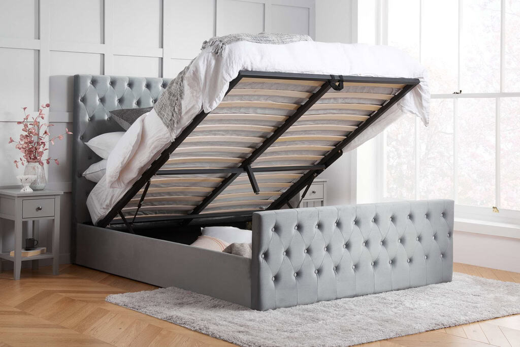 Marquis 6ft Ottoman - Grey Velvet | Buy Online | Beds.ie