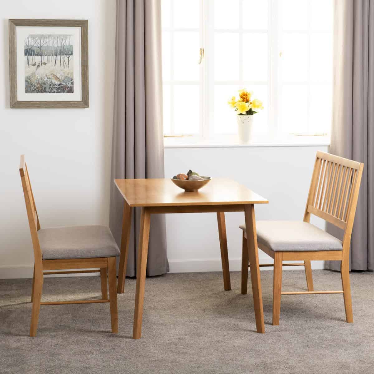 Austin 1+2 Dining Bench Set - Oak Effect and Grey Fabric | Buy Online | Beds.ie