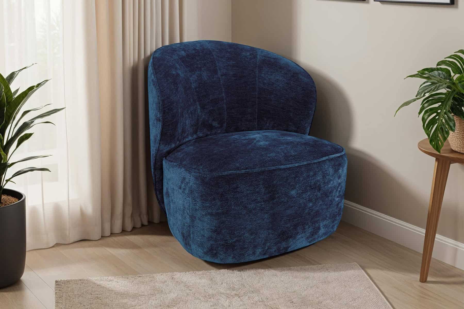 Edie Swivel Accent Chair - Blue - Image 5