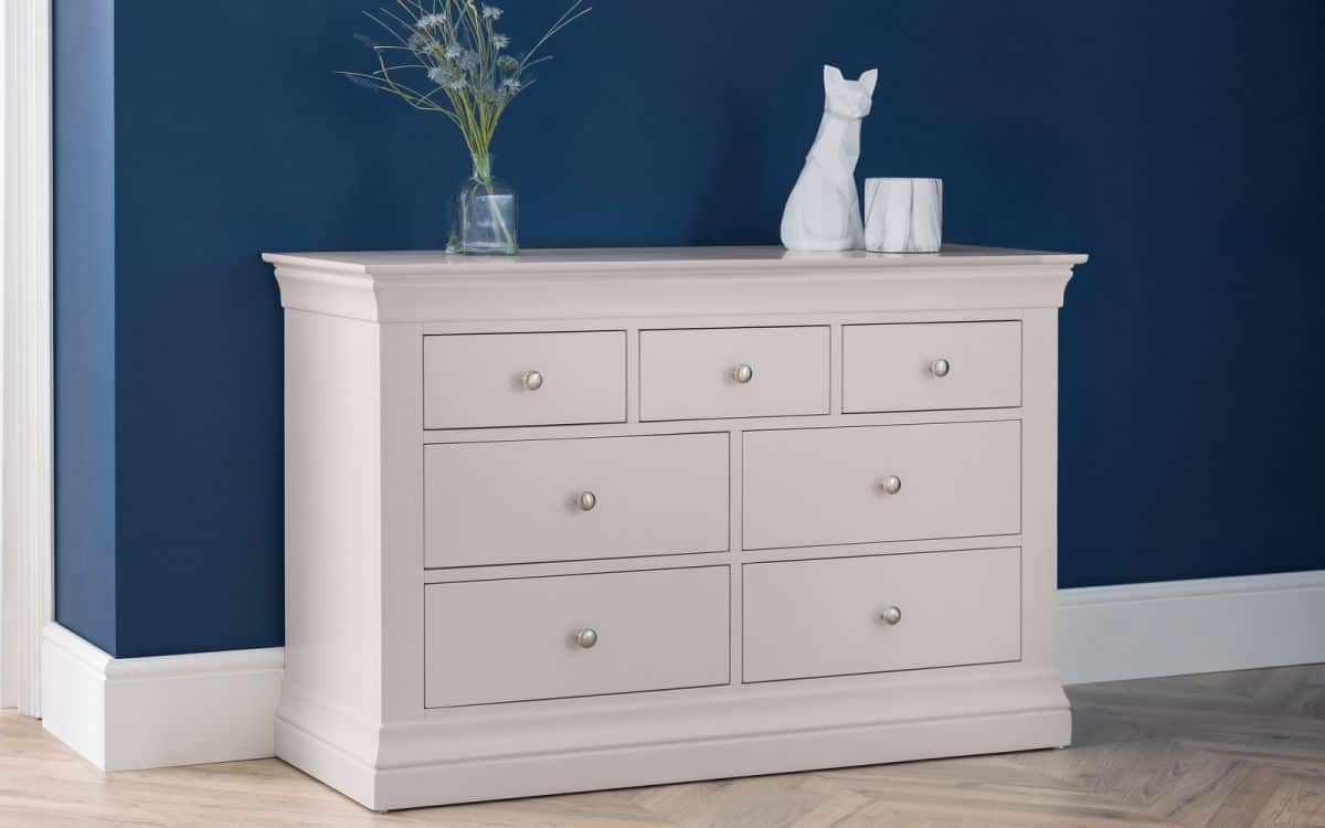Rochelle 4+3 Chest - Light Grey | Buy Online | Beds.ie