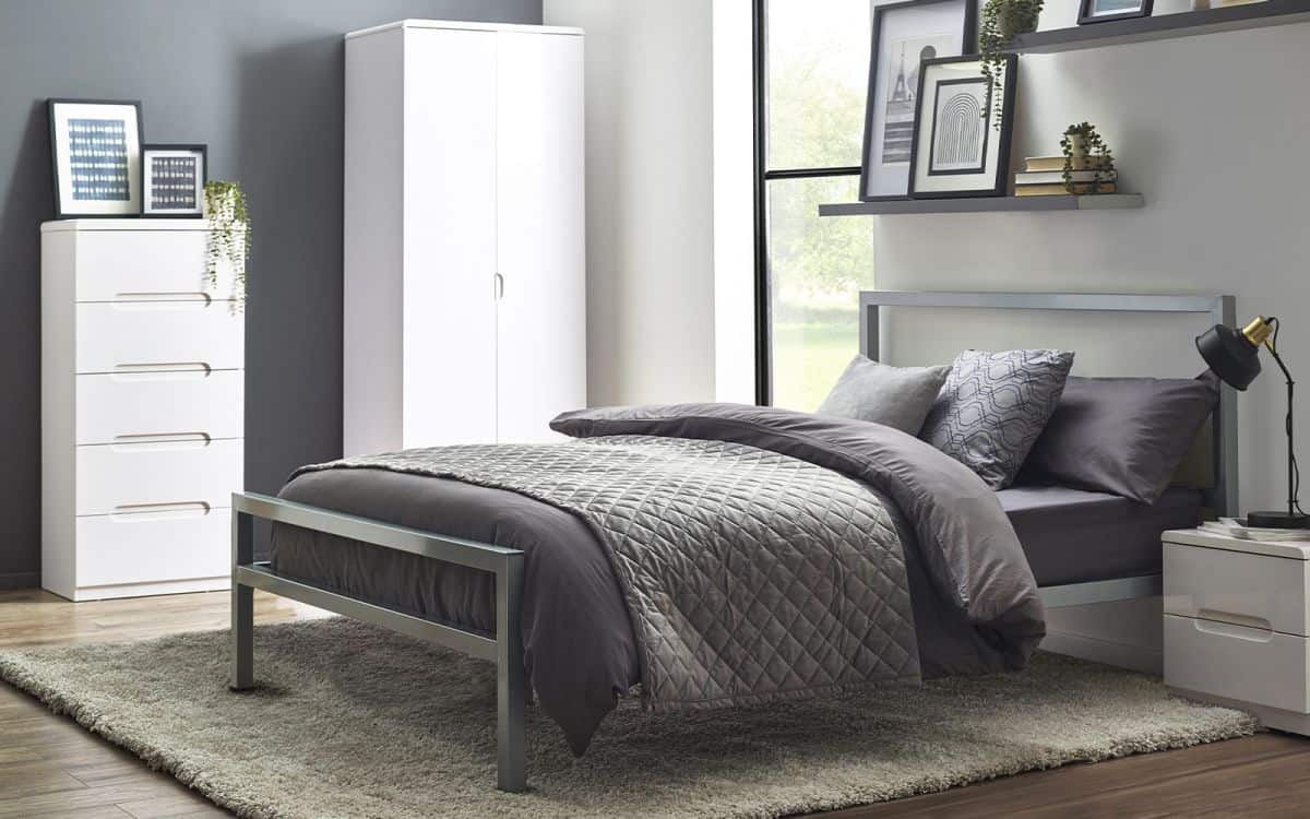 Sotus 4ft Metal Bedframe - Silver | Buy Online | Beds.ie