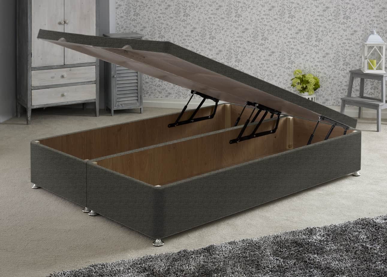 Apollo 4ft Azzure Dark Grey Front Opening Ottoman Base | Buy Online | Beds.ie
