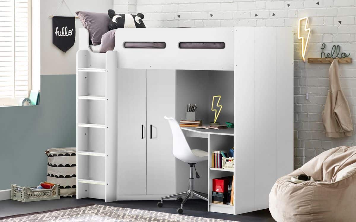 Hermes High Sleeper - All White | Buy Online | Beds.ie