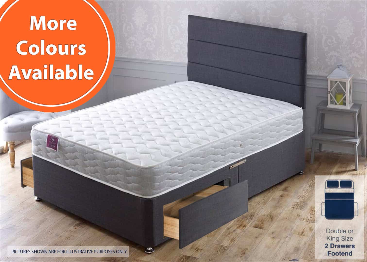 Apollo 4ft6 Zoya 2 Drawer Bed | Buy Online | Beds.ie