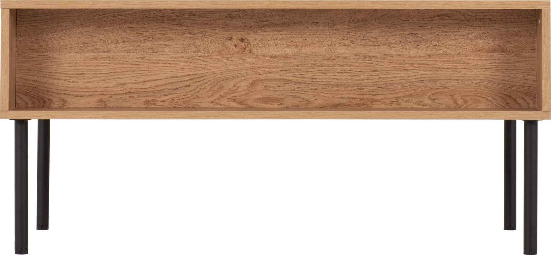 Leon 2 Drawer Coffee Table - Medium Oak Effect - Image 6