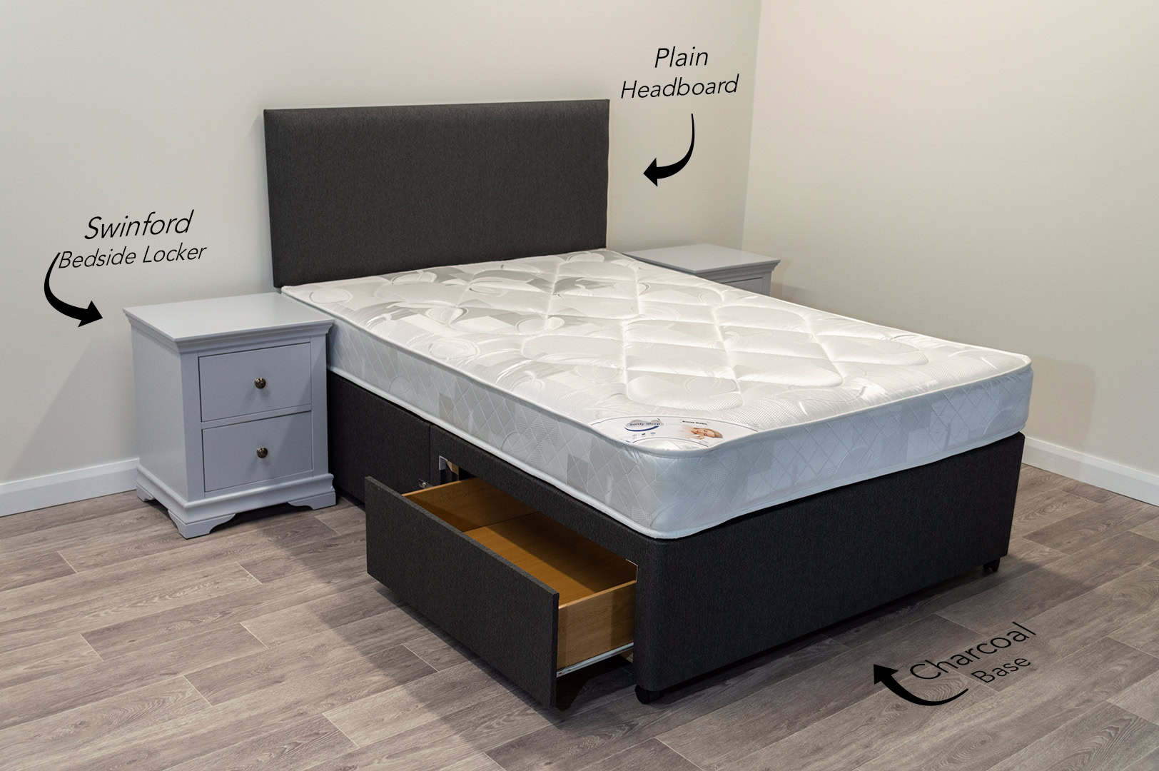 5ft Bronze Dream Mattress with 2 FREE Drawers Base & Headboard - Image 2