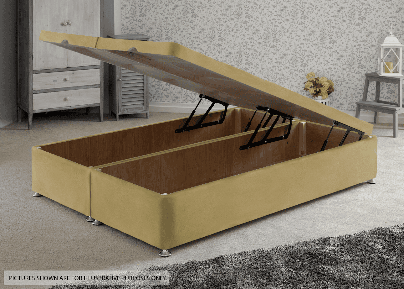 Apollo 6ft Velvet Sand Front Opening Ottoman Base | Buy Online | Beds.ie