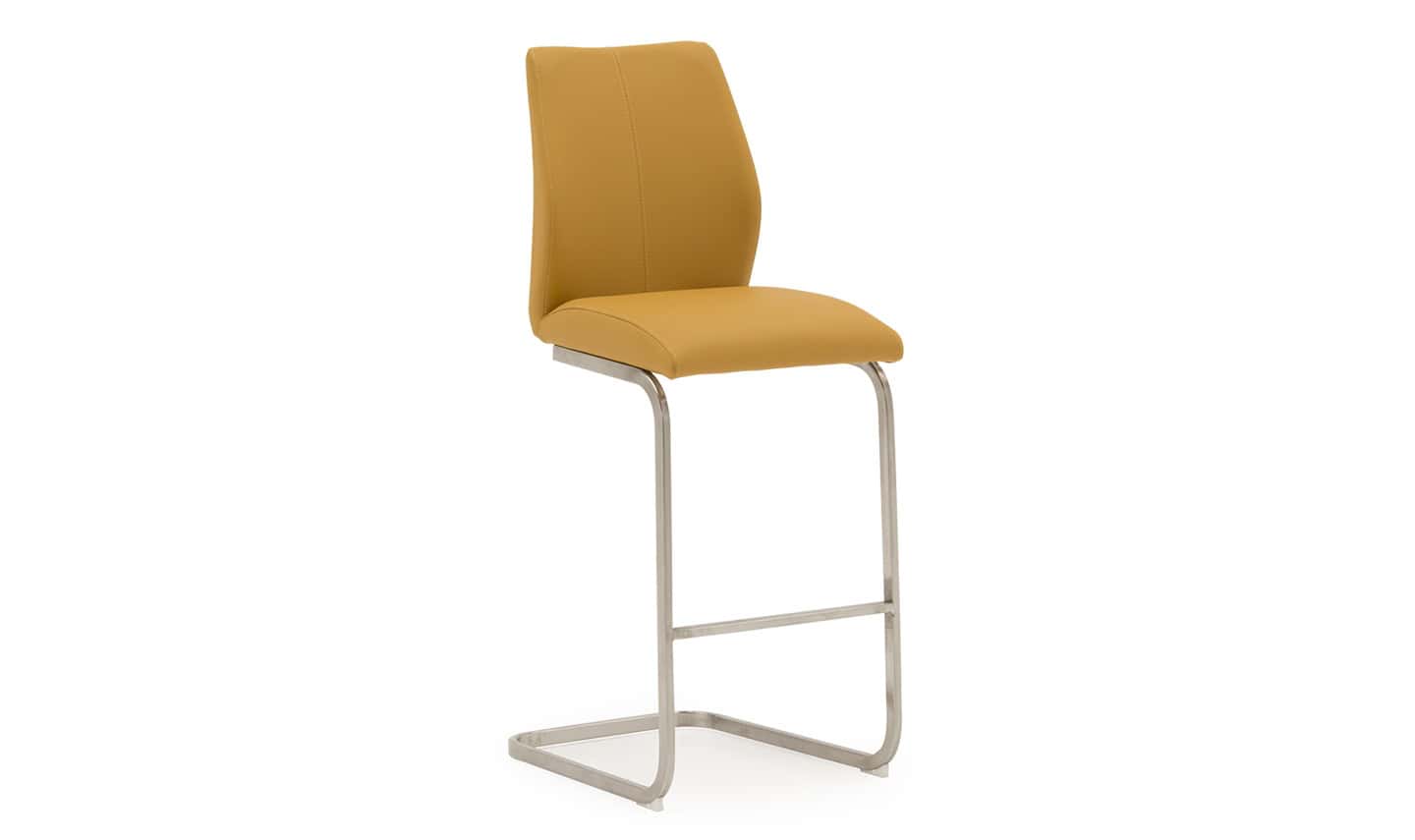 Irma Bar Chair (Pair) - Brushed Steel Pumpkin | Buy Online | Beds.ie