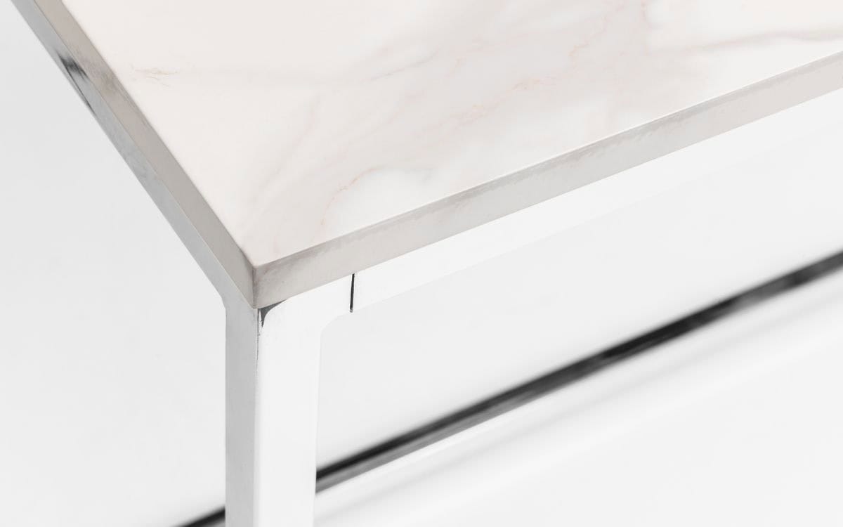 Karra Dining Table - Marble & Chrome - Image 2