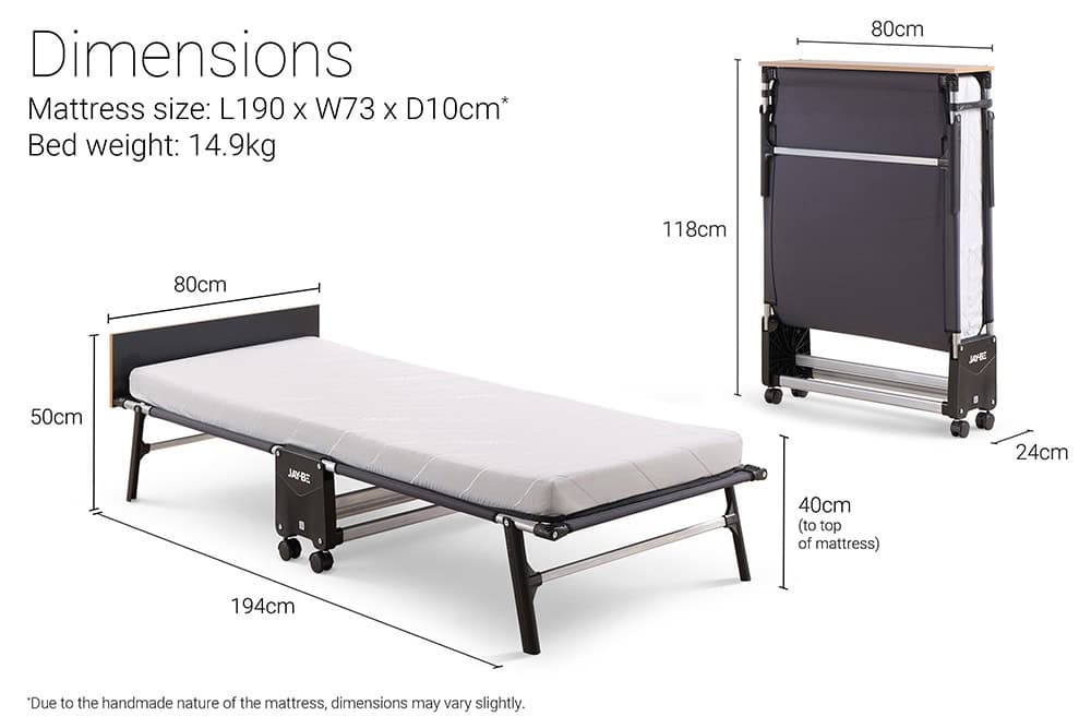 Jaybe Rollaway 2ft6 Folding Bed with e-Fibre Mattress - 125801 - Image 4