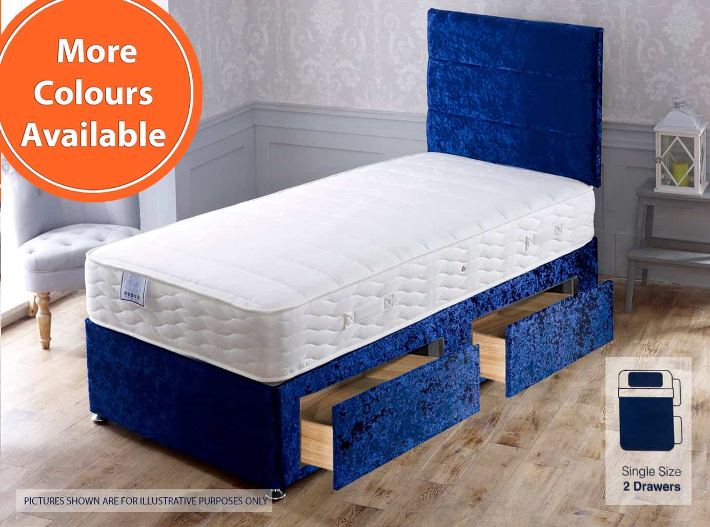 Apollo 3ft Titan 2 Drawer Bed | Buy Online | Beds.ie
