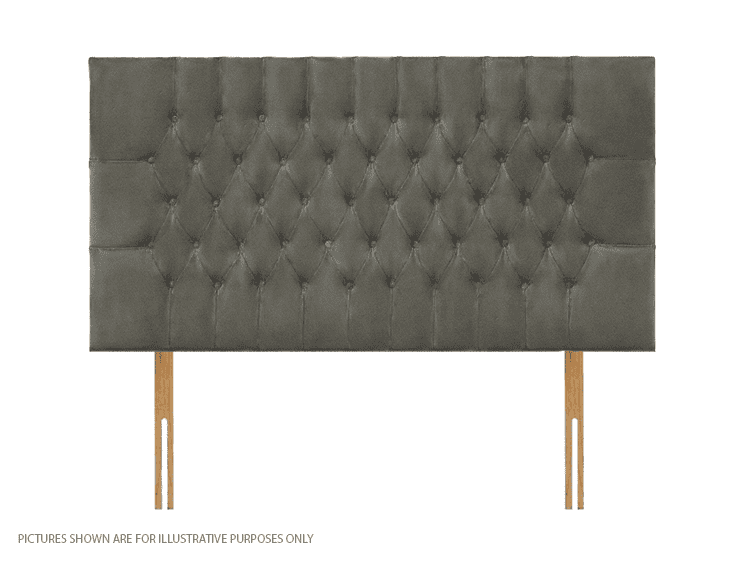 Apollo 5ft Lincoln Headboard - Velvet Light Grey | Buy Online | Beds.ie