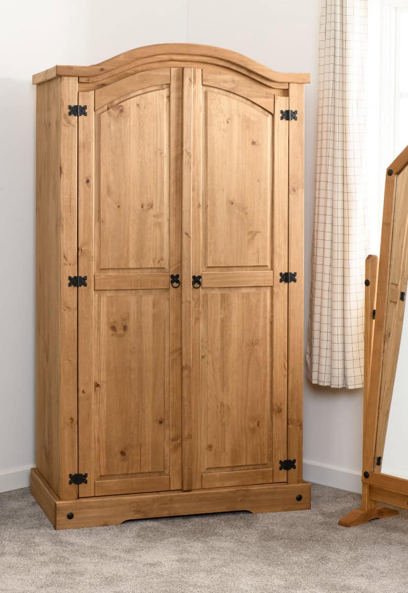 Corona 2 Door Wardrobe - Waxed Pine | Buy Online | Beds.ie