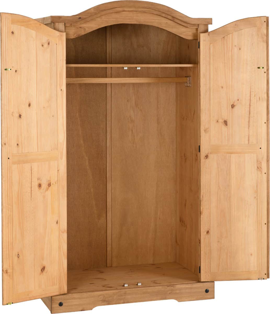 Corona 2 Door Wardrobe - Waxed Pine - Image 2