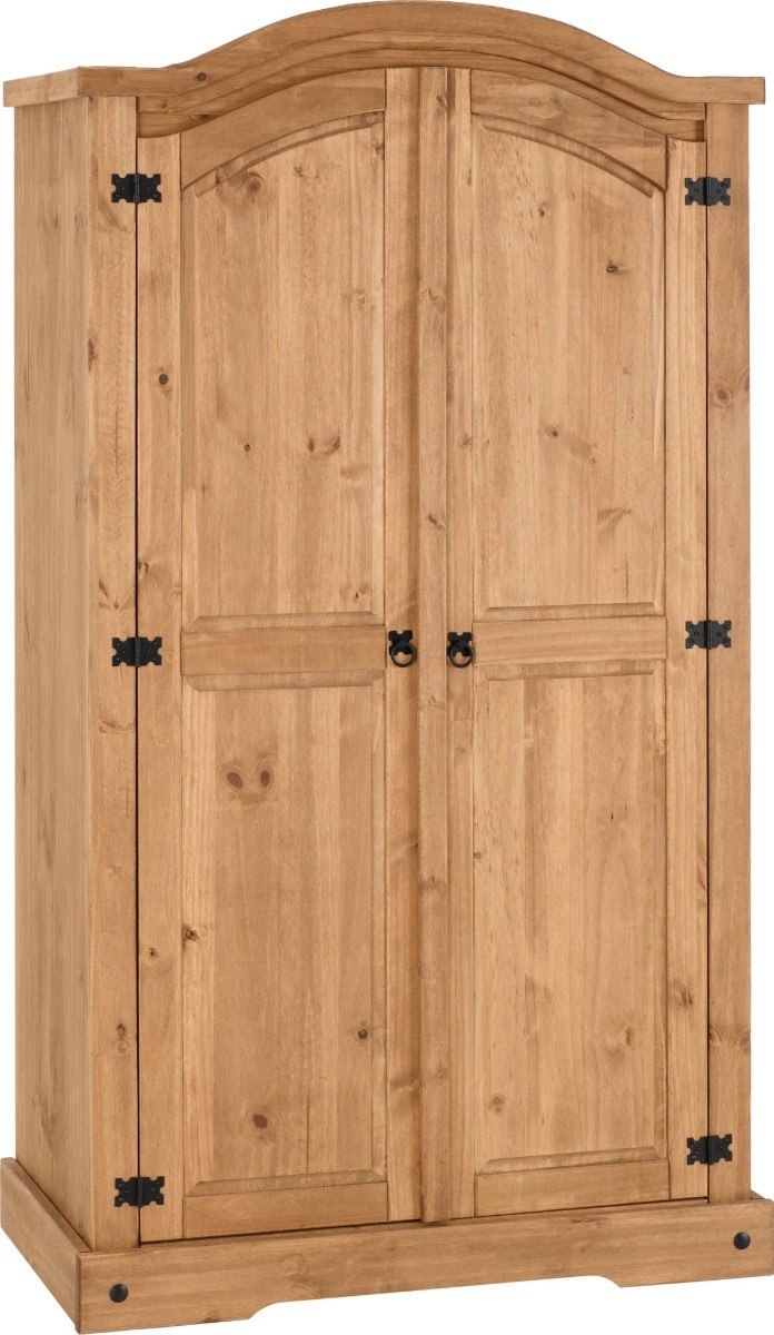 Corona 2 Door Wardrobe - Waxed Pine - Image 4