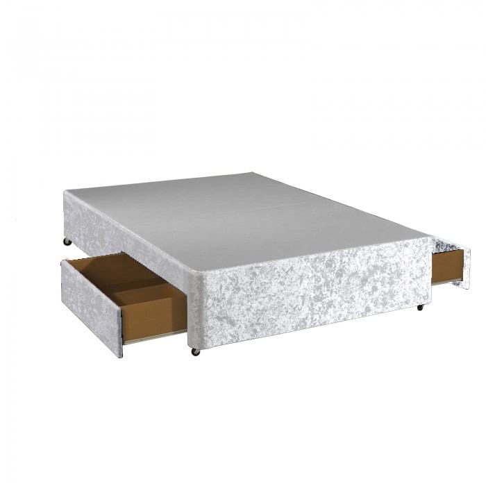 Apollo 4ft6 Glitz Ice White 2 Drawer Divan Base | Buy Online | Beds.ie