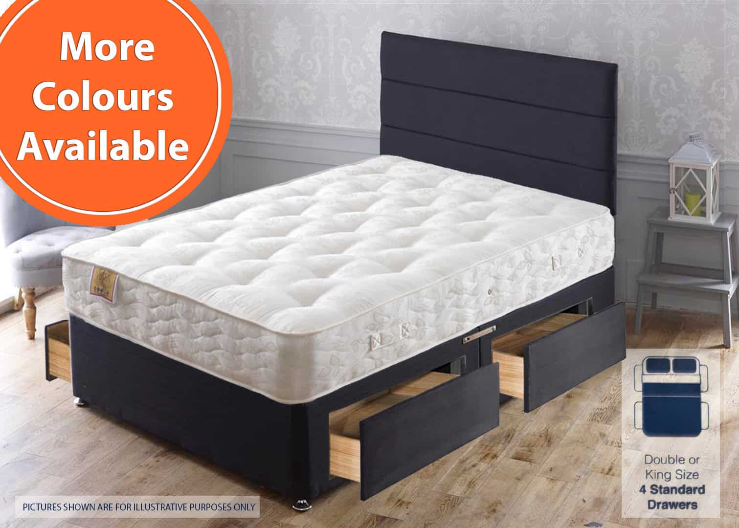 Apollo 6ft Super Ortho 4 Drawer Bed | Buy Online | Beds.ie