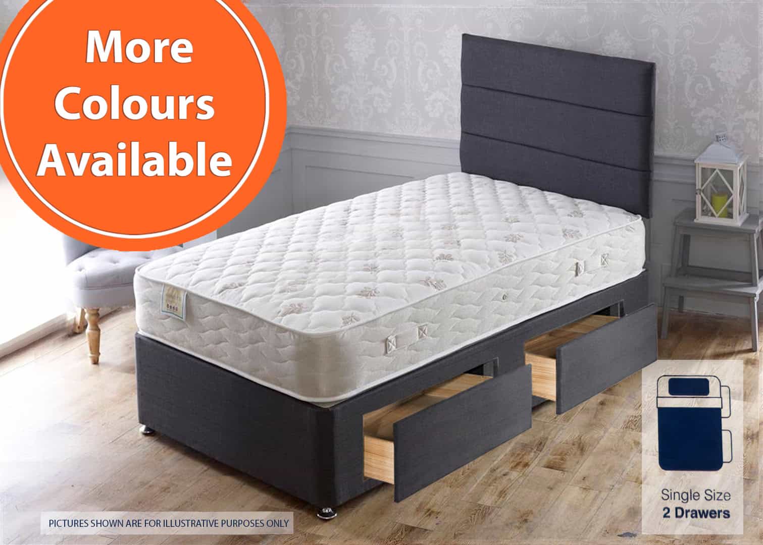 Apollo 3ft Aphrodite 2 Drawer Bed | Buy Online | Beds.ie