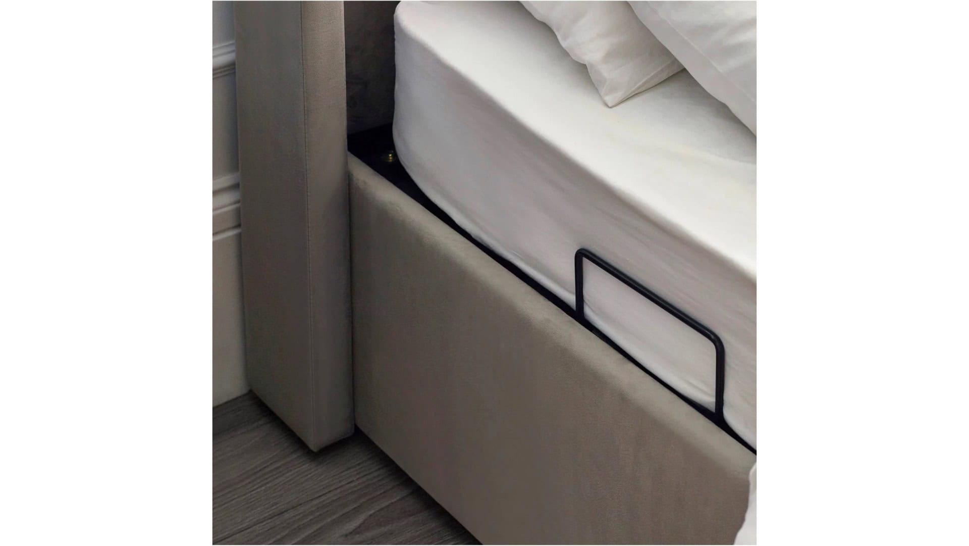 Clarke 6ft TV Side opening Ottoman - Light Grey Fabric - Image 18