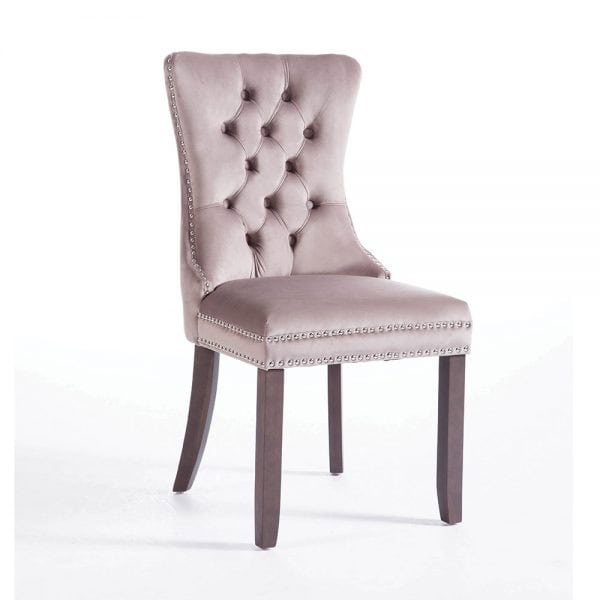 Kacey Chair with Antique Leg - Mink Velvet (Set of 2) - Image 2