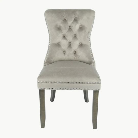 Kacey Chair with Antique Leg - Mink Velvet (Set of 2) - Image 3