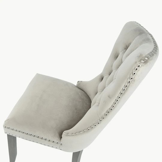 Kacey Chair with Antique Leg - Mink Velvet (Set of 2) - Image 4