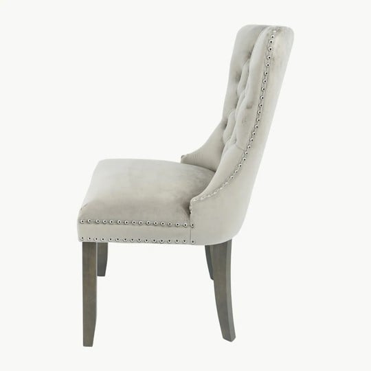 Kacey Chair with Antique Leg - Mink Velvet (Set of 2) - Image 5